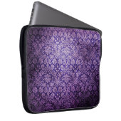 Vintager lila Blumendamast Laptopschutzhülle (Vorne Rechts)