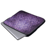 Vintager lila Blumendamast Laptopschutzhülle (Vorne Knopf)