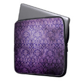 Vintager lila Blumendamast Laptopschutzhülle (Vorderseite Links)