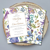 Vintager Lila Blumengarten Einladung zur Hochzeit