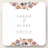 Vintager Lila Blumengarten Hochzeitsvorzug Getränkeuntersetzer (Vorderseite)