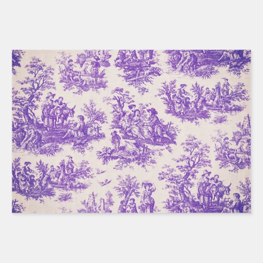 Vintager lila Blumenstrauß Geschenkpapier Set (Vorderseite)