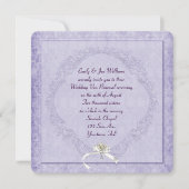 Vintager Lila Damast Einladung (Vorderseite)