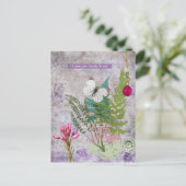 Vintager Lila Garten Postkarte (Stehend Vorderseite)