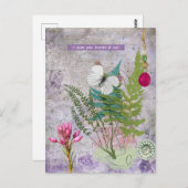 Vintager Lila Garten Postkarte (Vorne/Hinten)