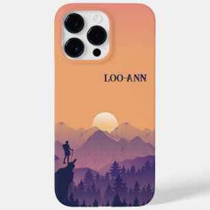 Vintager Lila Gelber Wanderberg Sonnenuntergang Case-Mate iPhone 14 Pro Max Hülle