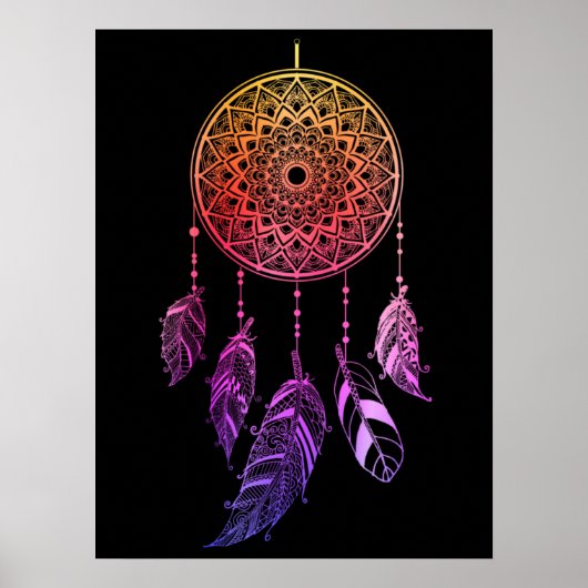 Vintager lila Gradiententräumer Poster (Vorne)