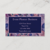 Vintager Lila Rosa Ballons Veranstaltungsplaner Visitenkarte (Rückseite)