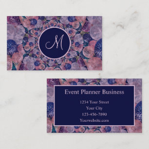 Vintager Lila Rosa Ballons Veranstaltungsplaner Visitenkarte