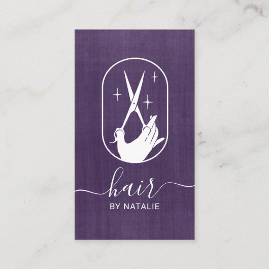 Vintager Lila Salon für die Friseursteine Visitenkarte (Vorderseite)