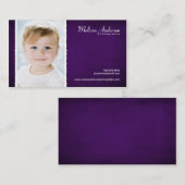 Vintager lila Studio-Porträt-Fotograf Visitenkarte (Vorne/Hinten)