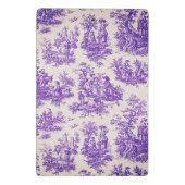 Vintager lila Toile de jouy monogramm Mini Klemmbrett (Rückseite)