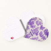 Vintager lila Toile de jouy monogramm Notizblock (Innenseite)