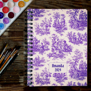 Vintager lila Toile de jouy monogramm Planer