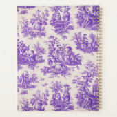 Vintager lila Toile de jouy monogramm Planer (Rückseite)