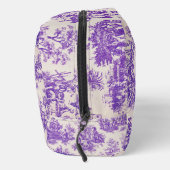 Vintager lila Toile de jouy monogramm Waschbeutel (Rechts)