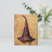 Vintager Lila und Goldhut Postkarte (Stehend Vorderseite)