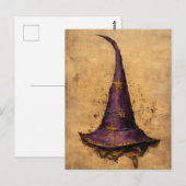 Vintager Lila und Goldhut Postkarte (Vorne/Hinten)