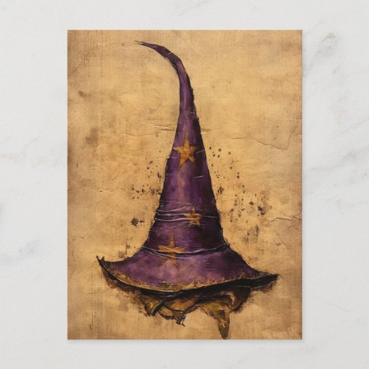 Vintager Lila und Goldhut Postkarte (Vorderseite)