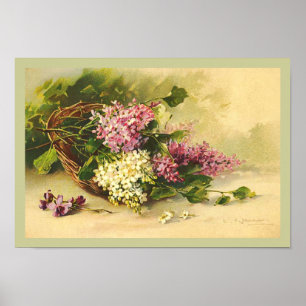 Vintager Lilac-Korb von Catherine Klein Print Poster