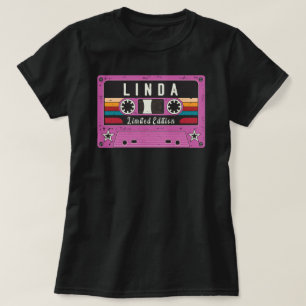 Vintager Linda Name Rosa Kassettenband T - Shirt