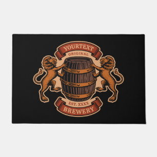 Vintager Lion Oak Barrel Personalisiert Brauerei B Fußmatte