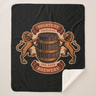 Vintager Lion Oak Barrel Personalisiert Brauerei B Sherpadecke