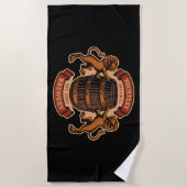 Vintager Lion Oak Barrel Personalisiert Brauerei B Strandtuch (Vorderseite)