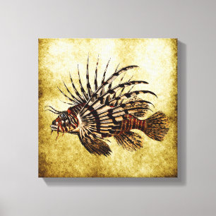 Vintager Lionfish-Kunst-Druck No.2A Leinwanddruck