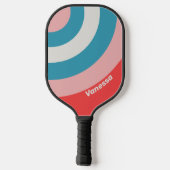 Vintager Lipstick-Circle Streifen mit Name Pickleball Schläger (Rückseite)