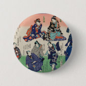 Vintager lithografischer Triptychon, Chotto Hitoku Button (Vorderseite)