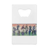 Vintager lithografischer Triptychon, Chotto Hitoku Geldbeutel Flaschenöffner (Rückseite)