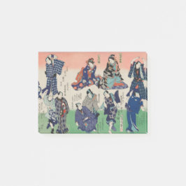 Vintager lithografischer Triptychon, Chotto Hitoku Post-it Klebezettel