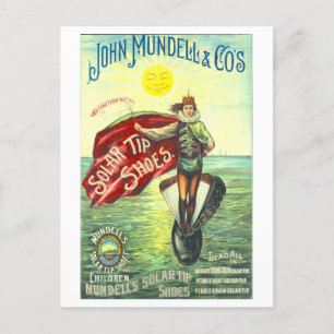 Vintager Lithograph für die Anzeigenschaltung bei Postkarte