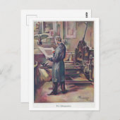 Vintager Lithograph + Lithograph Postkarte (Vorne/Hinten)