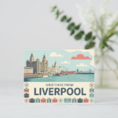Vintager Liverpool Postkarte | Grüße aus (Stehend Vorderseite)