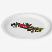 Vintager LKW-Bauernhof Pappteller (Schrägansicht)