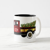 Vintager LKW-Bauernhof Zweifarbige Tasse (VorderseiteRechts)