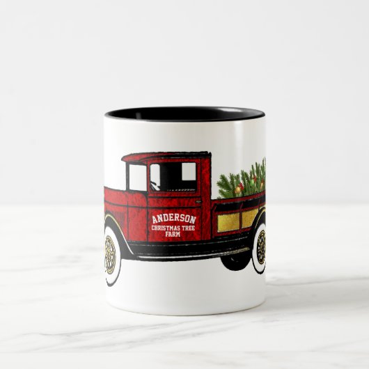 Vintager LKW-Bauernhof Zweifarbige Tasse (Mittel)