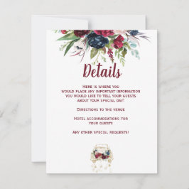 Vintager LKW Burgund Wedding Details Card Save The Date