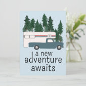 Vintager LKW Camper RV Motorhome Babydusche Einladung (Stehend Vorderseite)