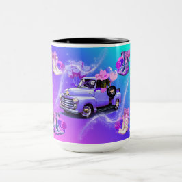 Vintager LKW Cowgirl Stiefel Würstchen Hund Tasse