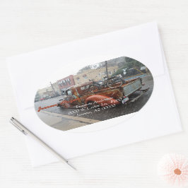 Vintager LKW & Fahrrad / Jerome AZ Umschlag Aufkle Ovaler Aufkleber