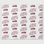 Vintager LKW Frohe Weihnachten Geschenkpapier (Flach)