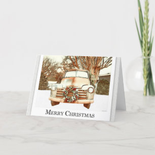 Vintager LKW - Frohe Weihnachten Karte