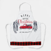 Vintager LKW Frohe Weihnachten Rotes Buffalo Karie Schürze (Vorderseite)
