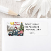 Vintager Lkw Frohe Weihnachtsadressen Labels (Insitu)