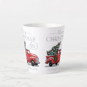 Vintager Lkw Frohe Weihnachtsbezeichnung Kleine Be Milchtasse (Vorderseite)