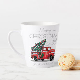 Vintager Lkw Frohe Weihnachtsbezeichnung Kleine Be Milchtasse
