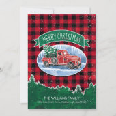 Vintager Lkw Frohe Weihnachtsreise Ankündigung (Vorderseite)